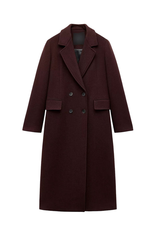 MANTEAU LONG MARRON