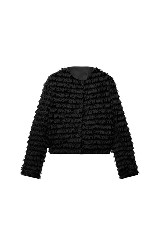 VESTE EN VELOURS A FRANGES